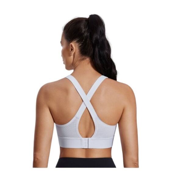 SYROKAN Sports Bra 34DD White High Impact Support Zip Front Adjustable - Picture 3 of 10